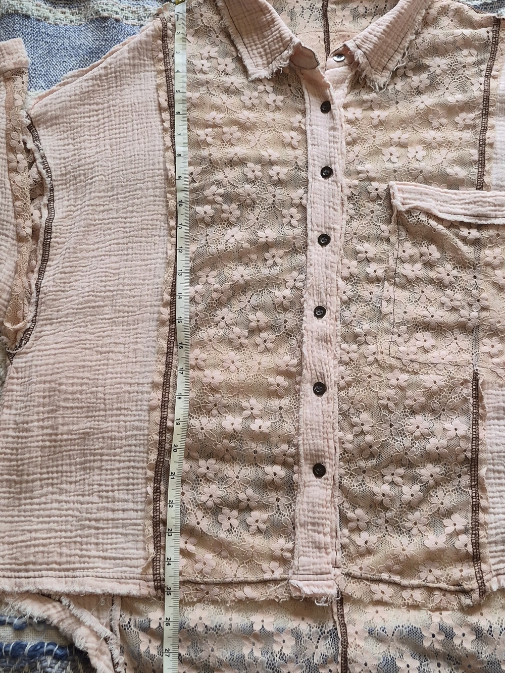 POL Blush Lace-Detail Blouse - Picture 10 of 11